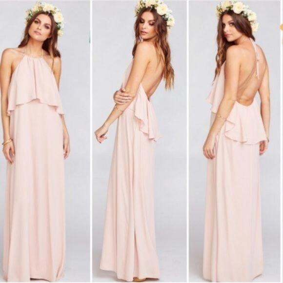Show Me Your Mumu SMYM Aimee ruffle maxi dress in dusty blush NEW XL - Picture 1 of 4